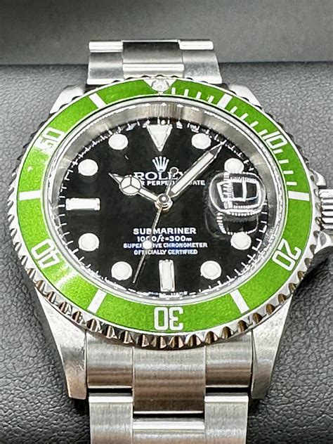 Rolex Submariner GREEN KERMIT RARE FLAT 4 .